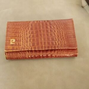 Pierre Cardin vintage alligator leather French purse/clutch suede interior